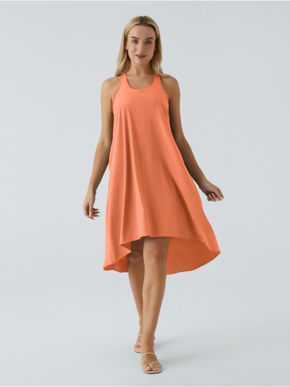 HALARA Coral Racerback High-Low Tank Dress